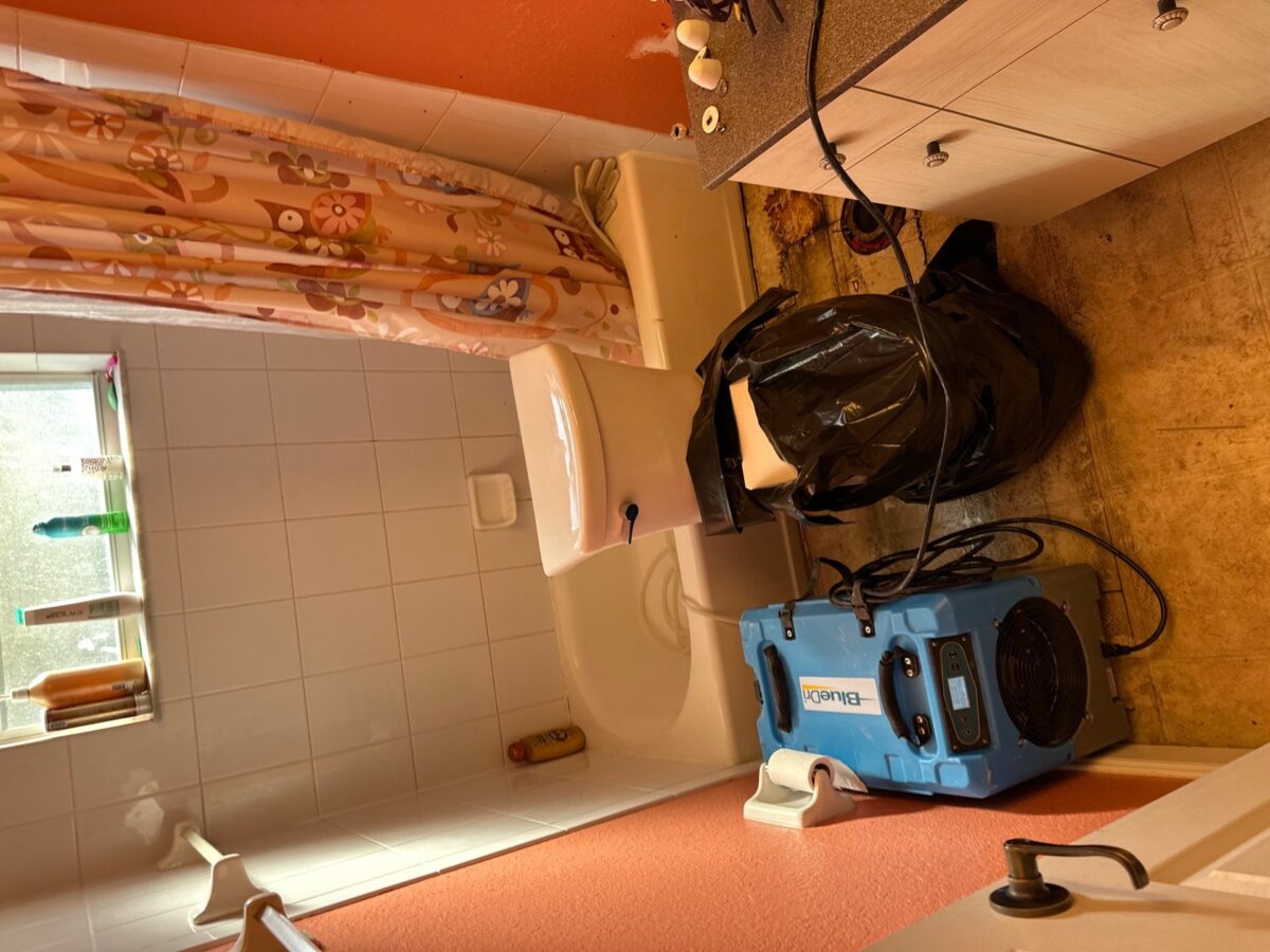 C2C Roofing and Restoration structural drying equipment after water damage